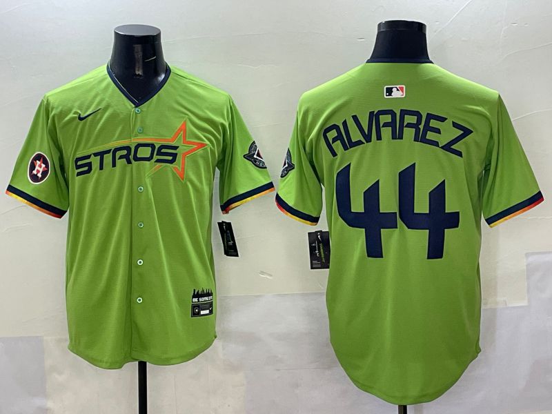 Men Houston Astros #44 Alvarez Green three generations Joint Name 2025 Nike MLB Jersey style 11->houston astros->MLB Jersey